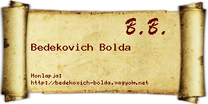 Bedekovich Bolda névjegykártya